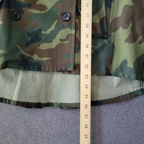 Lini S Camo Print Dana Trench Coat Double Breasted Cape Jacket 729 - Picture 11 of 11